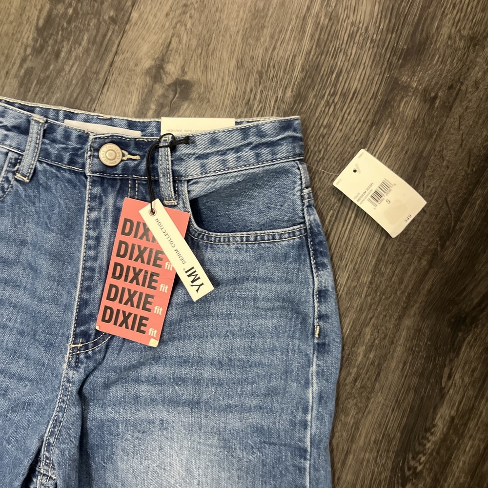 YMI Jeans Womens 5/ 27 Blue Denim Distressed Cuffed Dixie Fit Grunge Streetwear - Picture 2 of 12